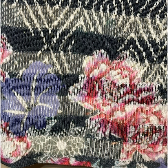 MARC CAIN Cotton Viscose Blend Lightweight Full Zip Floral Cardigan - Picture 6 of 8